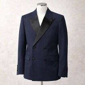 AMI Alexandre Mattiussi Dinner Jacket Double Breasted Navy Black Mens 38 / Small